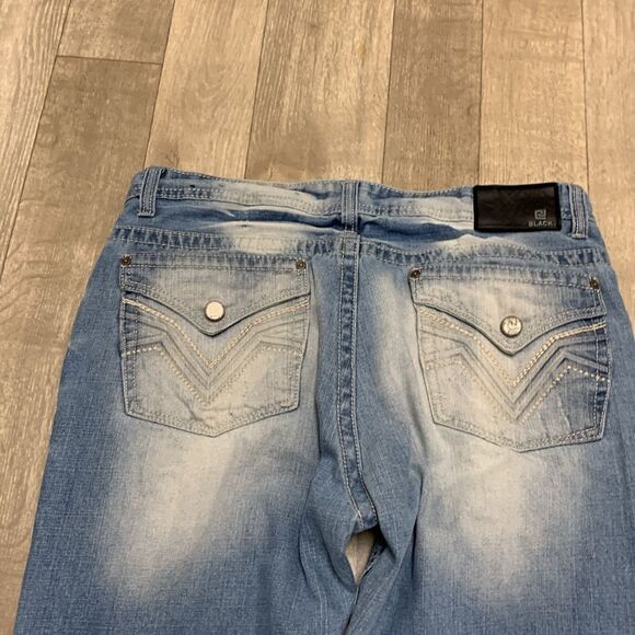 Mens CJ Black Relaxed‎ Straight Distressed Jeans - Picture 7 of 7